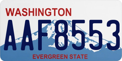 WA license plate AAF8553