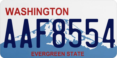 WA license plate AAF8554