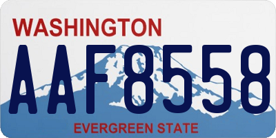 WA license plate AAF8558