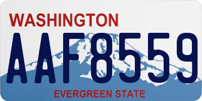 WA license plate AAF8559