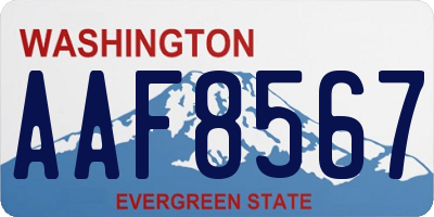 WA license plate AAF8567