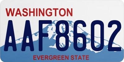 WA license plate AAF8602
