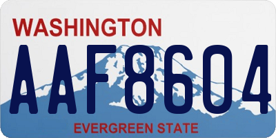 WA license plate AAF8604