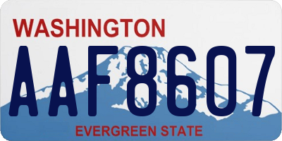 WA license plate AAF8607