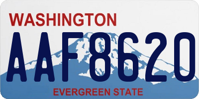 WA license plate AAF8620