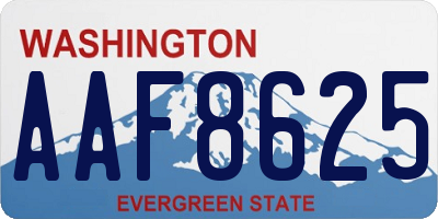 WA license plate AAF8625