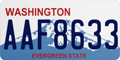 WA license plate AAF8633
