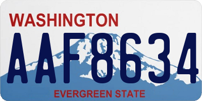 WA license plate AAF8634