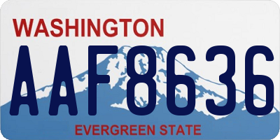 WA license plate AAF8636