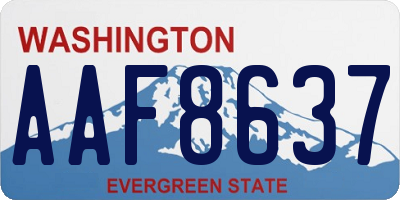 WA license plate AAF8637