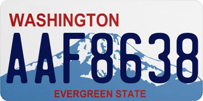 WA license plate AAF8638