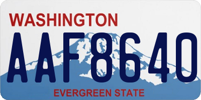 WA license plate AAF8640