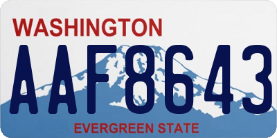WA license plate AAF8643