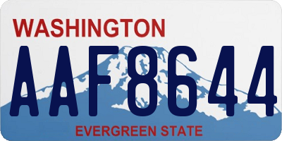 WA license plate AAF8644