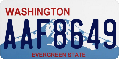 WA license plate AAF8649