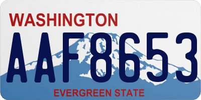 WA license plate AAF8653