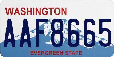 WA license plate AAF8665