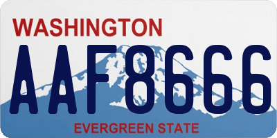 WA license plate AAF8666