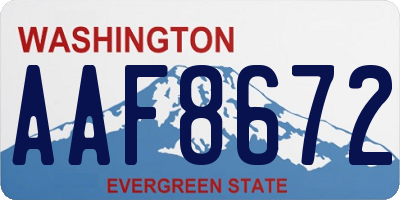 WA license plate AAF8672