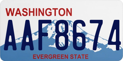 WA license plate AAF8674