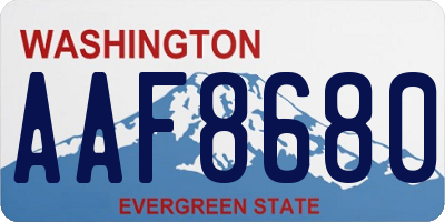 WA license plate AAF8680