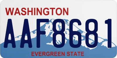 WA license plate AAF8681