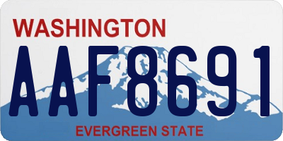 WA license plate AAF8691