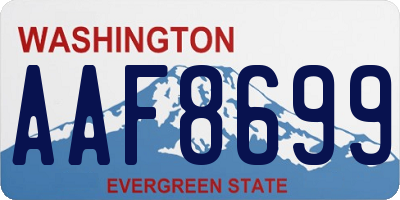 WA license plate AAF8699