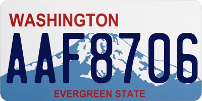 WA license plate AAF8706