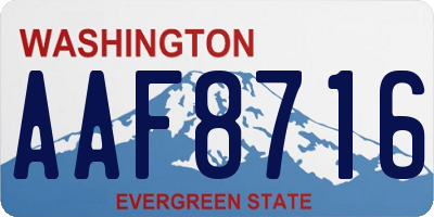 WA license plate AAF8716