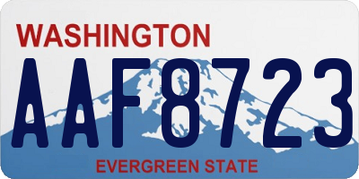 WA license plate AAF8723