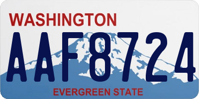 WA license plate AAF8724