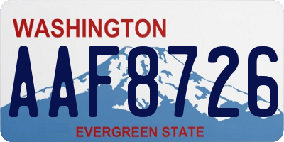 WA license plate AAF8726