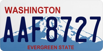 WA license plate AAF8727