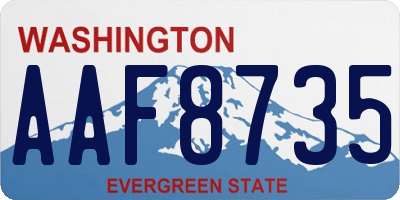 WA license plate AAF8735