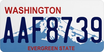 WA license plate AAF8739