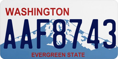 WA license plate AAF8743