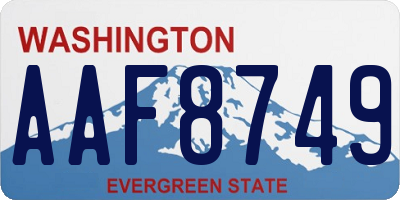 WA license plate AAF8749