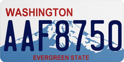 WA license plate AAF8750