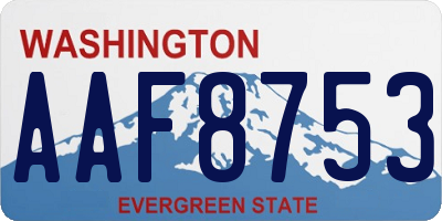 WA license plate AAF8753