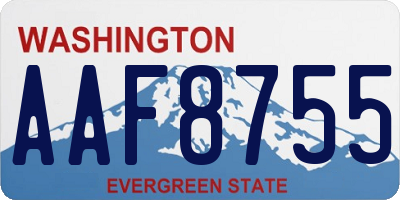 WA license plate AAF8755