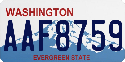 WA license plate AAF8759