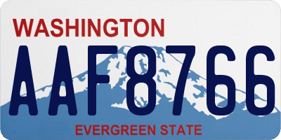 WA license plate AAF8766