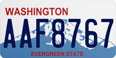 WA license plate AAF8767