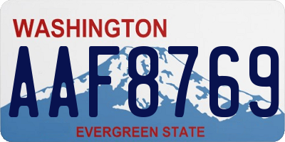 WA license plate AAF8769