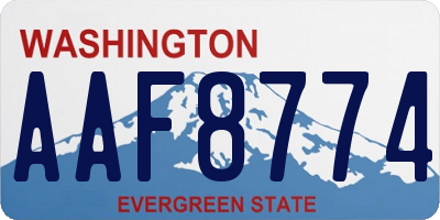 WA license plate AAF8774
