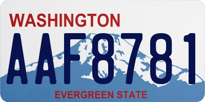 WA license plate AAF8781