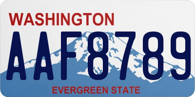 WA license plate AAF8789