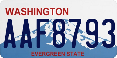 WA license plate AAF8793