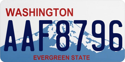 WA license plate AAF8796